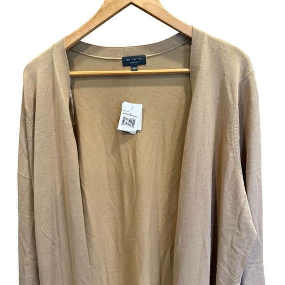 The Limited Women’s Long Open Front Brown Cardigan Duster 2X Oversized Preppy - Picture 4 of 13